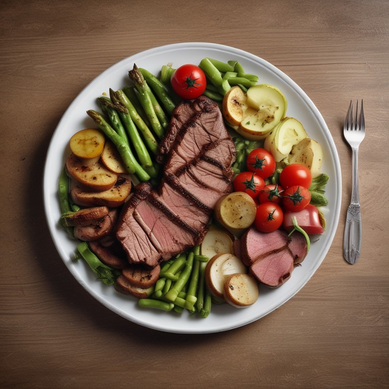 Grilled Mixed Meat and Vegetable Platter