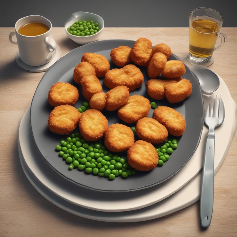 Crunchy Chicken Nuggets with Sausage-Stuffed Rolls