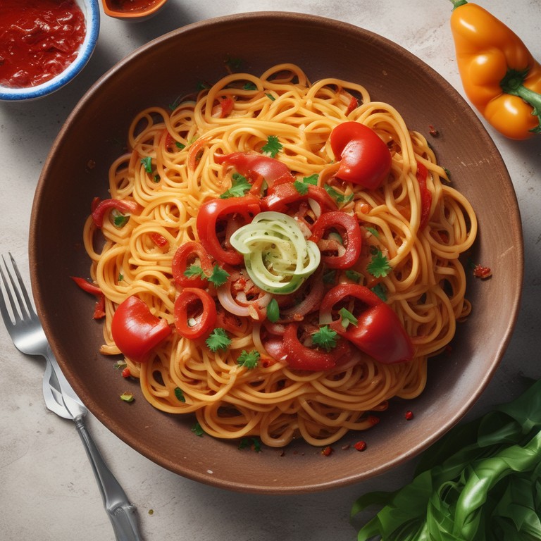 Savory Soy Spaghetti with Tomato Sauce
