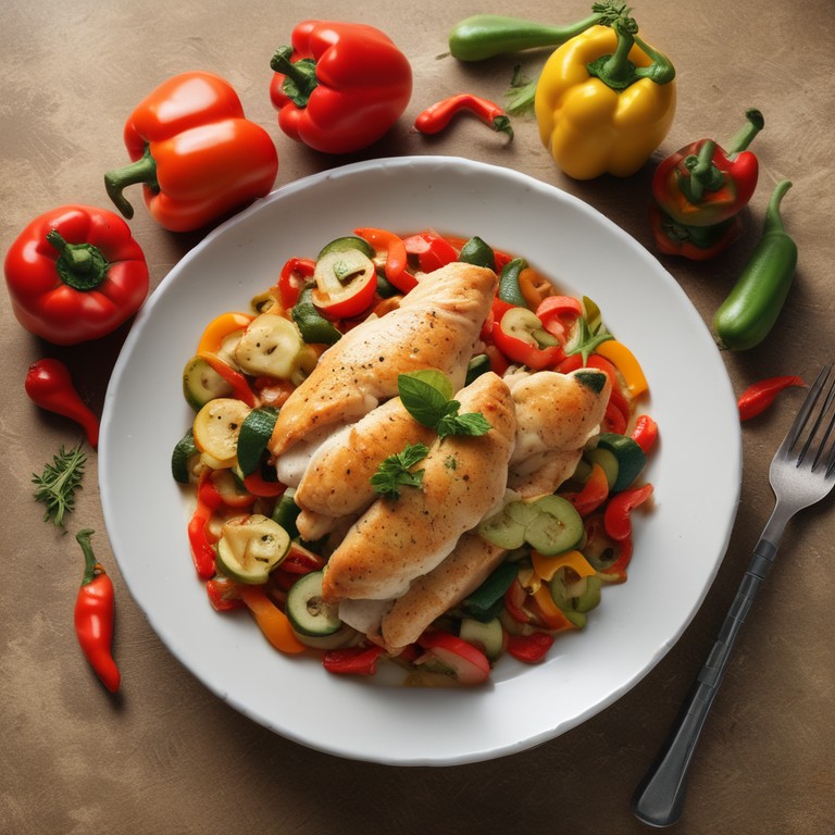 Fricadelle de Poulet aux Poivrons et Courgettes