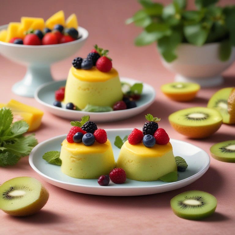Mango Sorbet with Fresh Fruit Topping