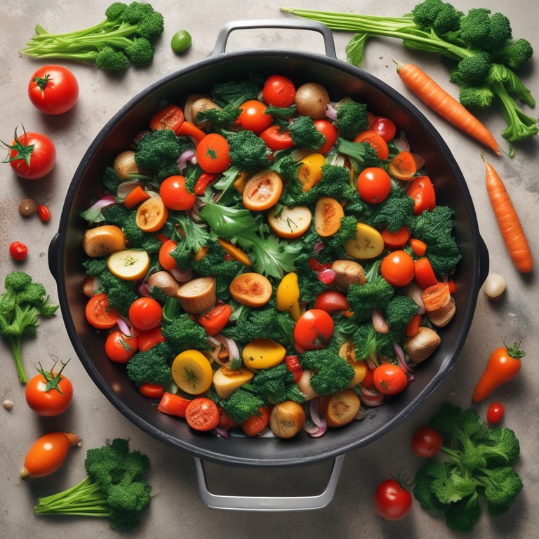 Vegetable Medley with Tomato, Palak, Carrot, and Onion