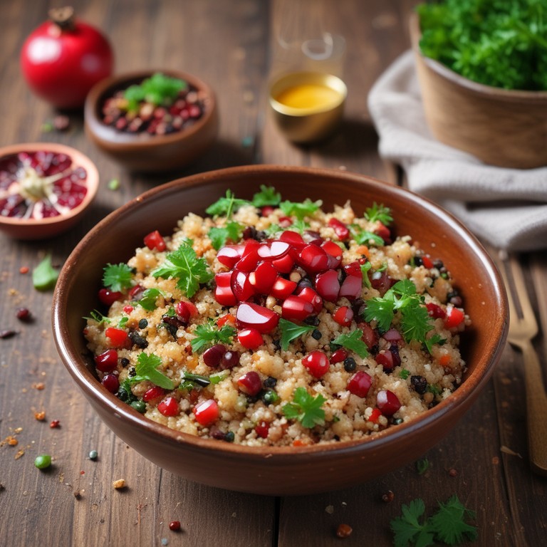 Salade de Quinoa au Grenade, Persil et Cumin