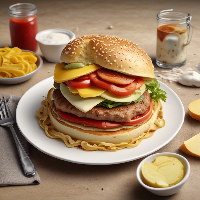 Almuerzo Delicioso con Hamburguesa y Lasaña