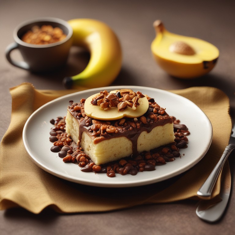 Банан с шоколадом и корицей