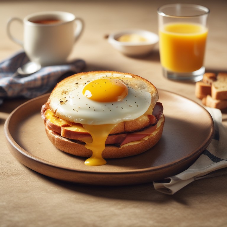 Cheesy Egg-in-a-Hole Breakfast Sandwich
