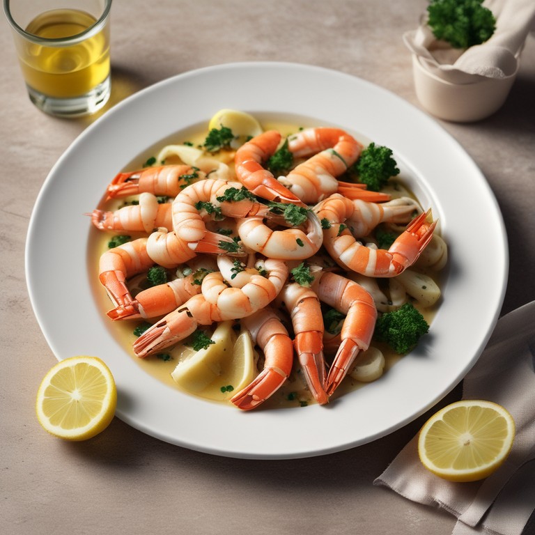 Лангустины в чесночном соусе