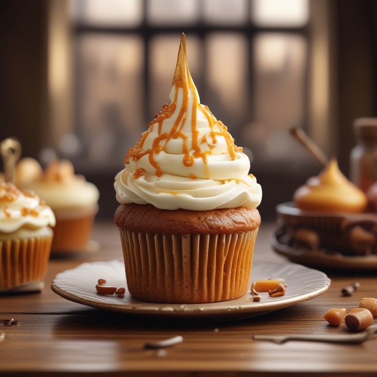 Butterbeer Cupcakes with Caramel Cream Frosting
