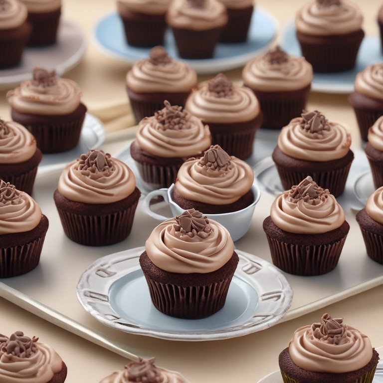 Chocolate Cupcakes with Tiny Tea Cup Decorations
