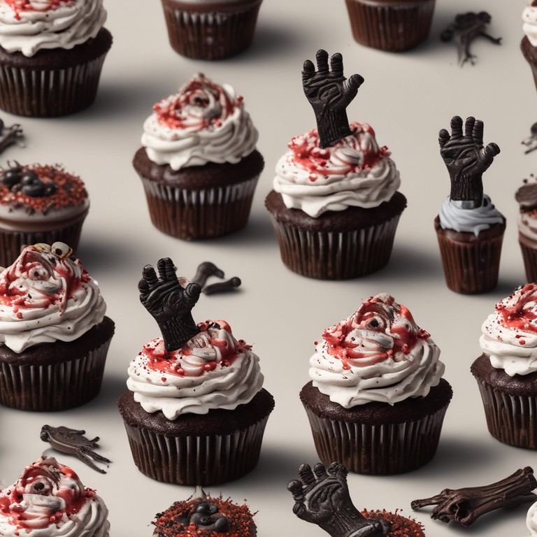 Zombie Hand Oreo Cupcakes