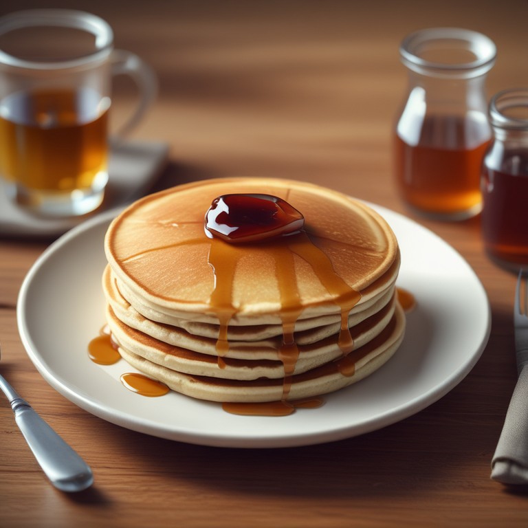 Fluffy Pancakes with Maple Syrup