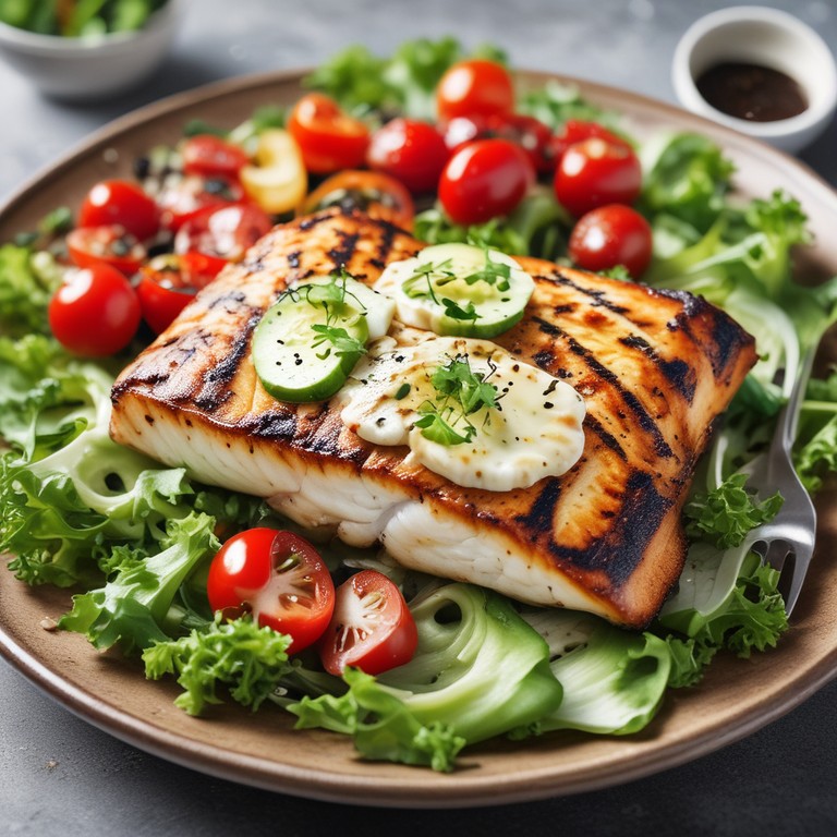 Healthy Grilled Basa Fish with Fresh Salad