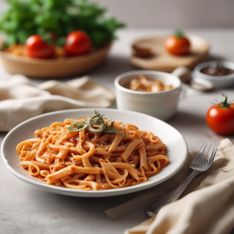 Creamy Tomato Pasta with Caramelized Onions