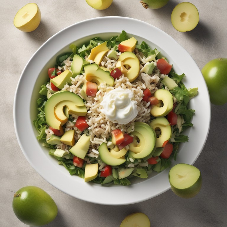 Ensalada de Aguacate y Manzana con Arroz
