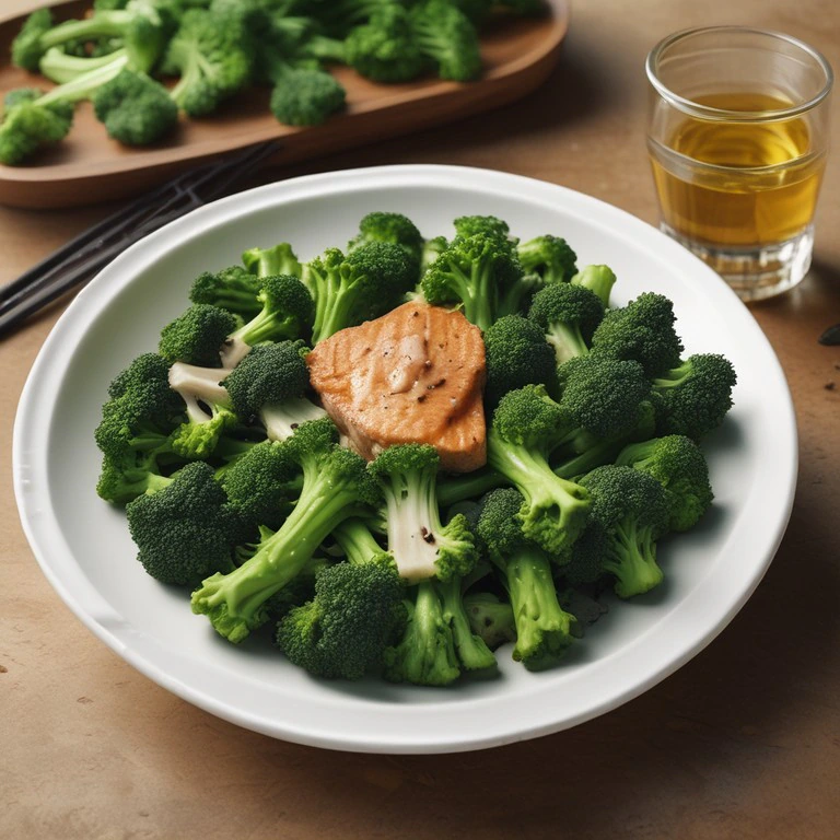 Asiatisches Brokkoli-Gericht mit Fisch