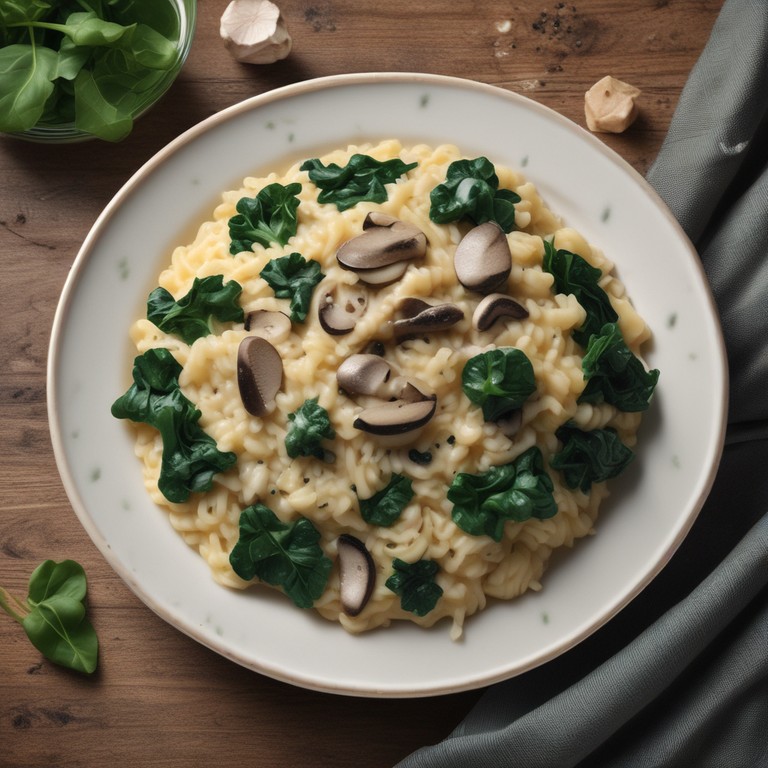 Pilzrisotto mit Spinat und Parmesan