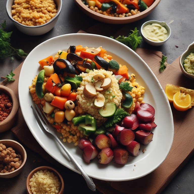 Gegrilltes Gemüse mit Kichererbsencouscous