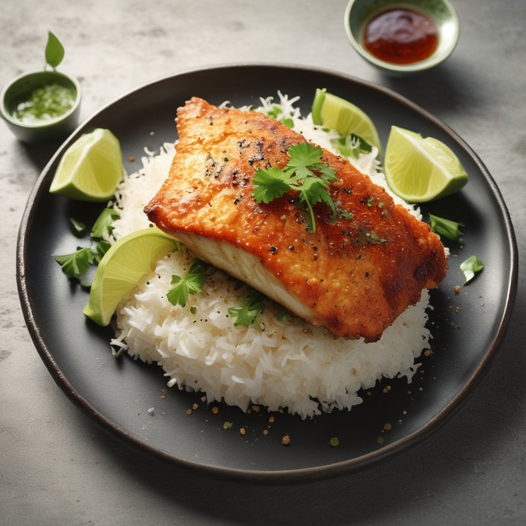 Knusprig gebratener Fisch mit exotischer Soße
