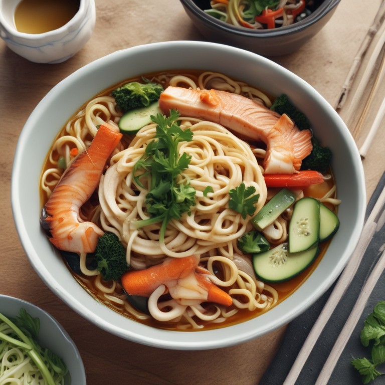 Asiatische Fischnudeln
