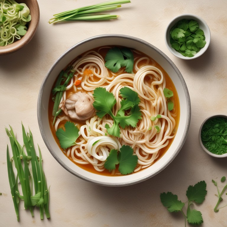Asiatische Nudelsuppe ohne Fleisch und Gemüse