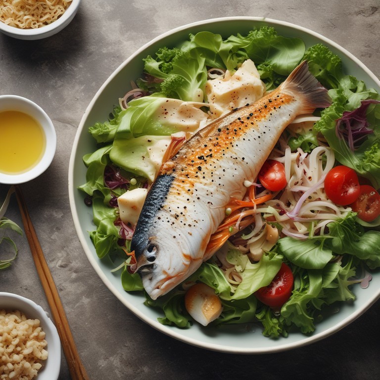 Gesunder Fischsalat mit Soja-Dressing