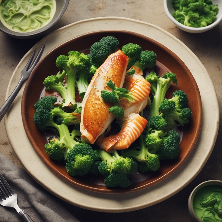 Asiatisches Fischgericht mit Brokkoli