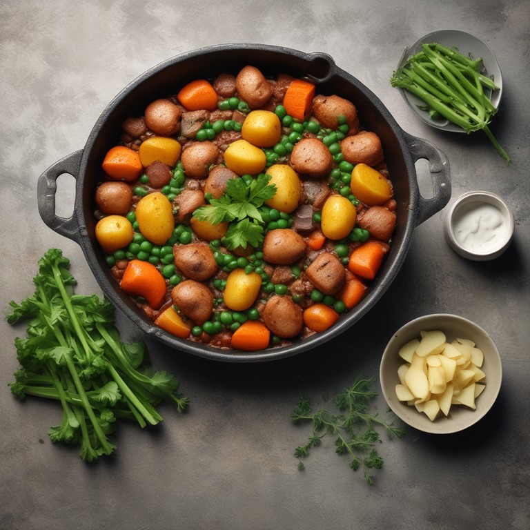 Kartoffel-Erbsen-Möhren-Hackfleisch-Pfanne
