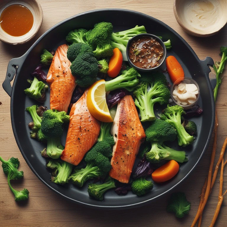 Asiatisches Fisch-Brokkoli-Gericht