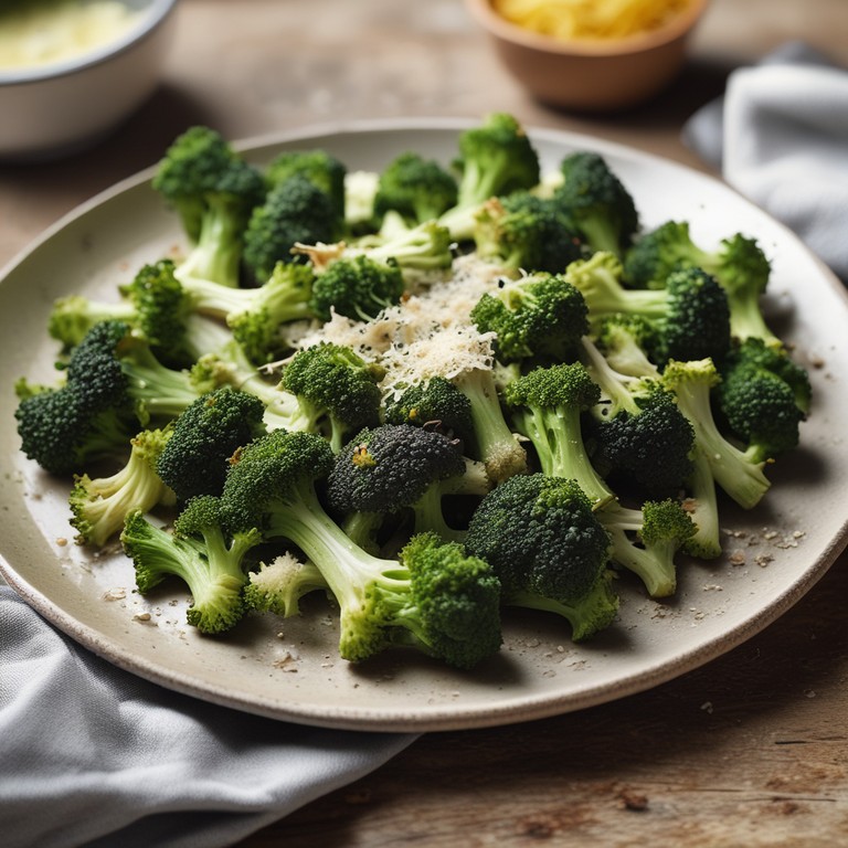 Knuspriger Brokkoli mit Knoblauch und Parmesan