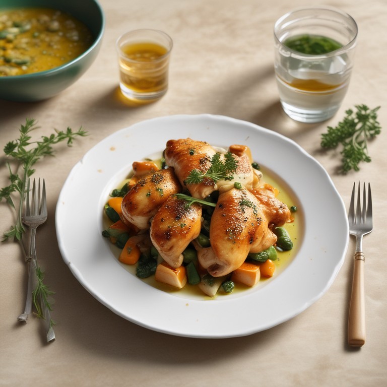 Poulet au Miel, Sésame, Thym et Poivre Vert