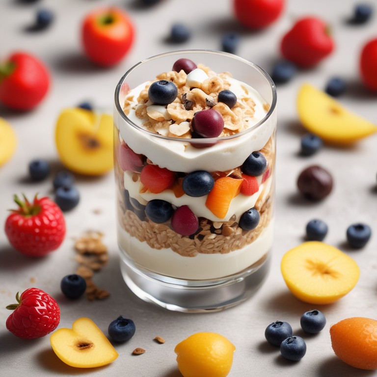 Parfait de Aveia com Frutas e Chocolate