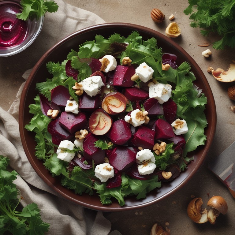 Roasted Beetroot Salad with Feta and Walnuts