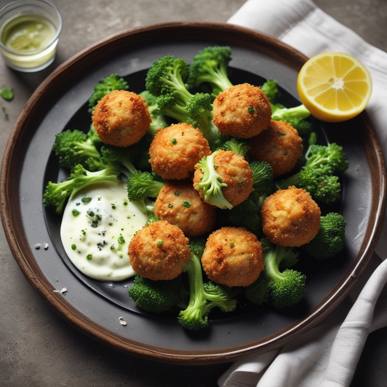 Knusprige Brokkoli-Fischbällchen