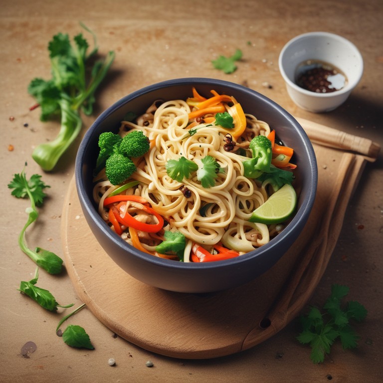 Asiatisches Gemüse-Nudelgericht