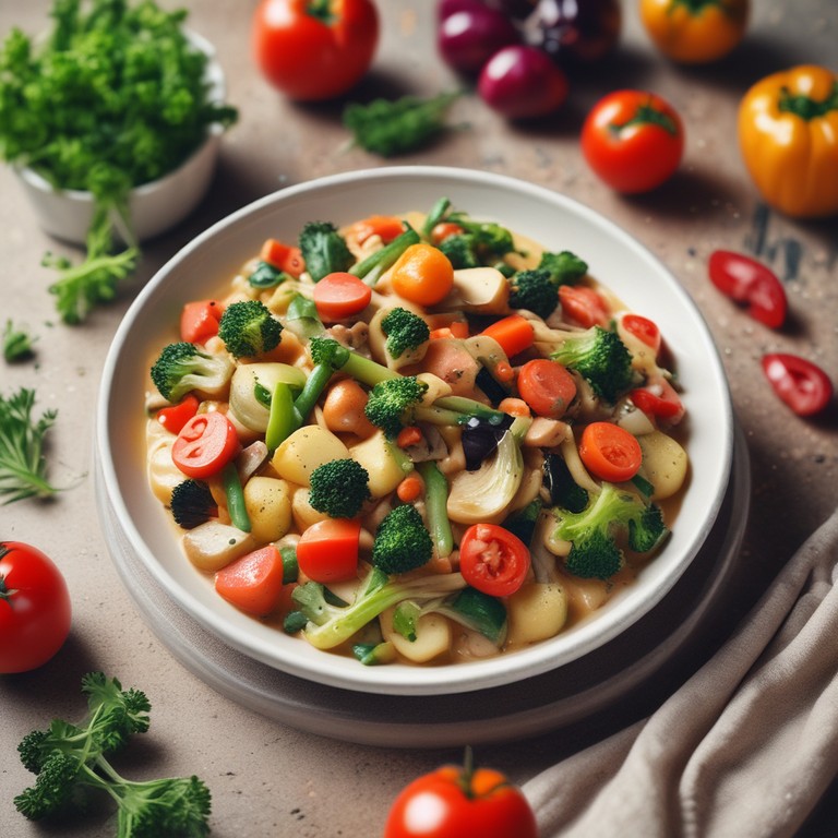 Gebratene Gemüse mit Cremiger Sauce
