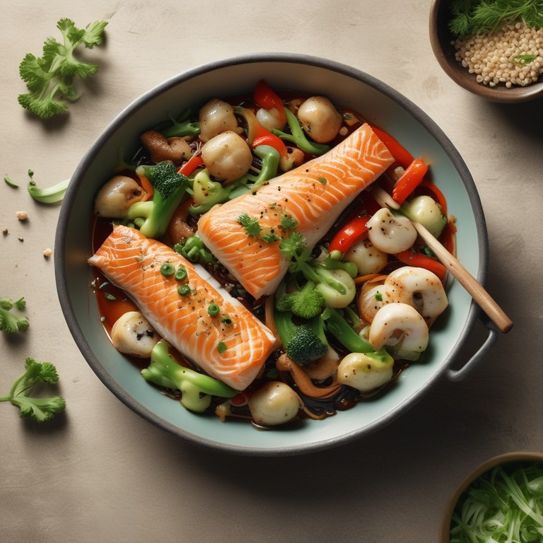 Asiatisches Fischgericht mit Gemüse