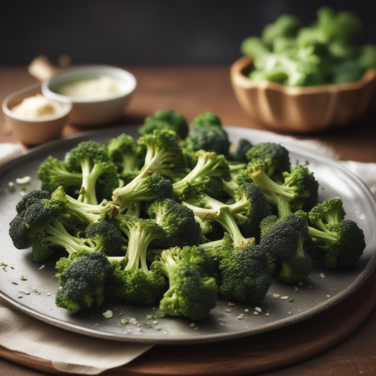 Knuspriger Brokkoli mit Knoblauch und Parmesan