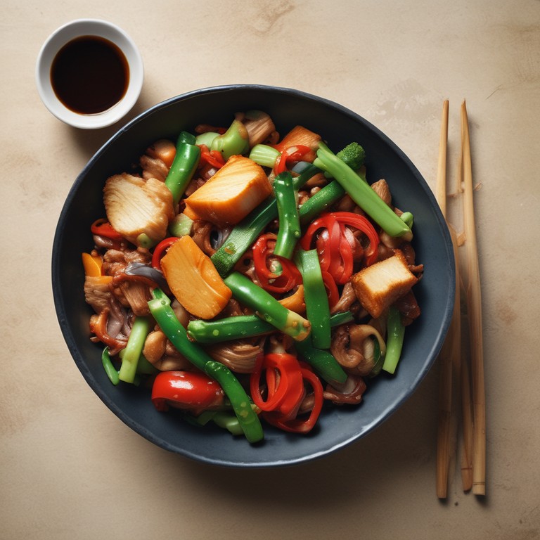 Asiatisches Gemüse mit Ingwer und Sojasauce