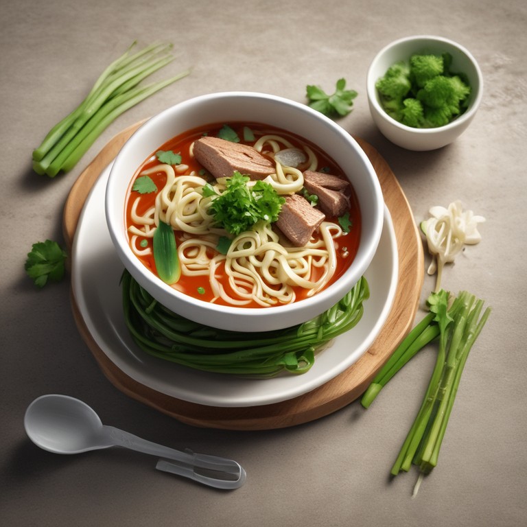 Asiatische Nudelsuppe ohne Fleisch und Gemüse