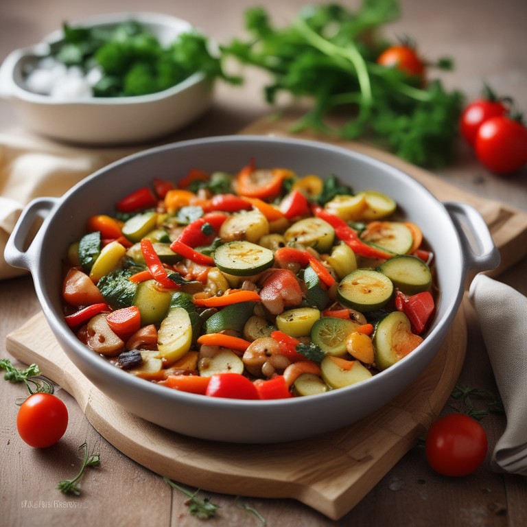 Einfaches Gemüsegericht ohne Fleisch und Fisch