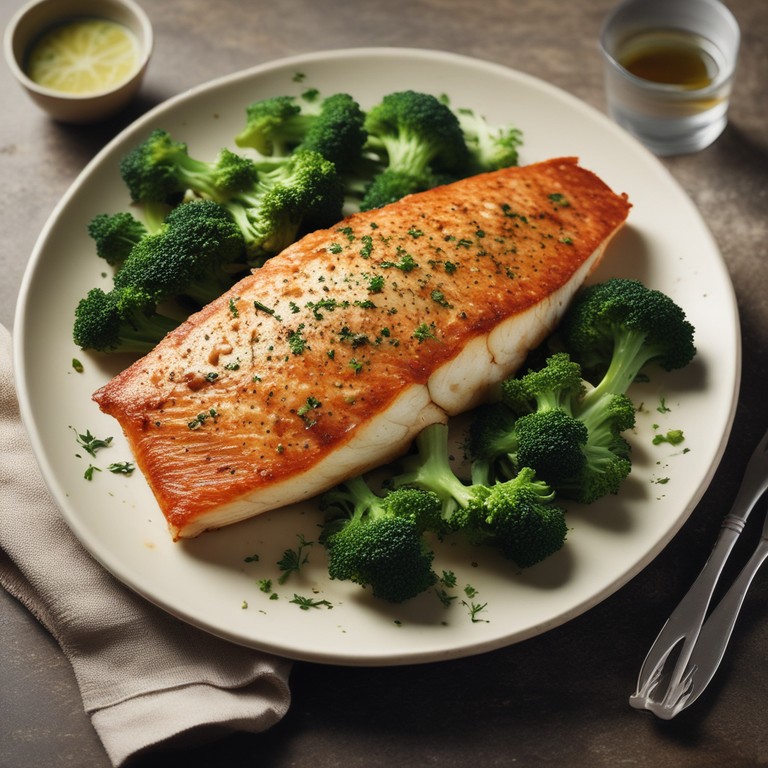 Gebratener Fisch mit Brokkoli