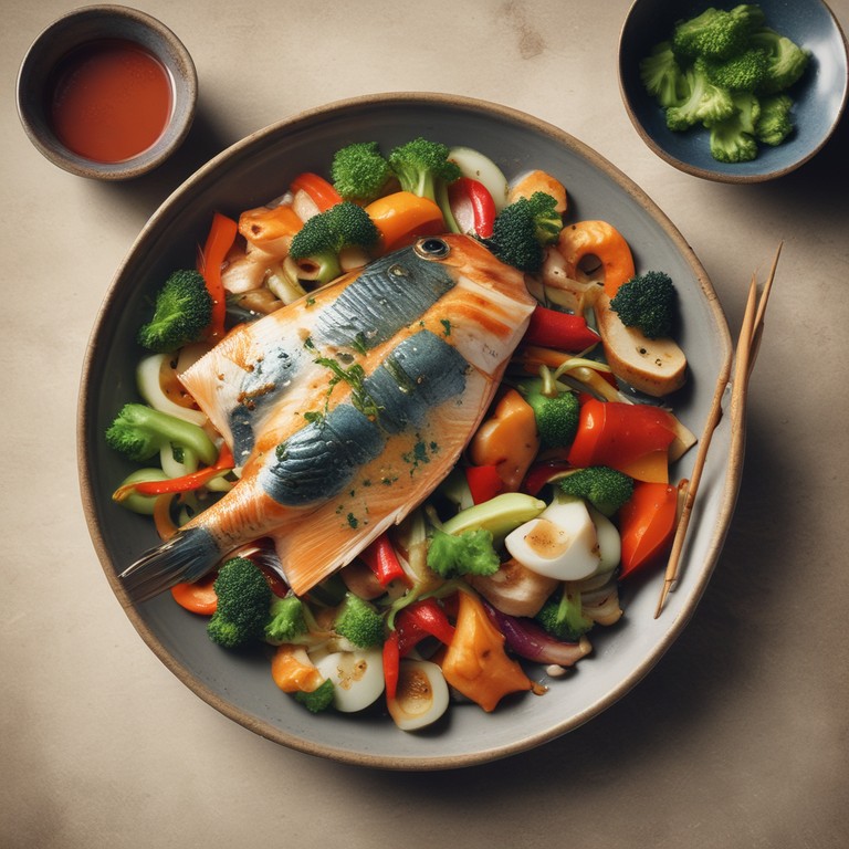 Asiatisches Fischgericht