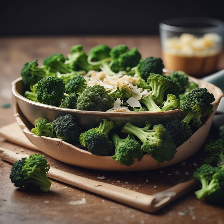 Knuspriger Brokkoli mit Knoblauch und Parmesan