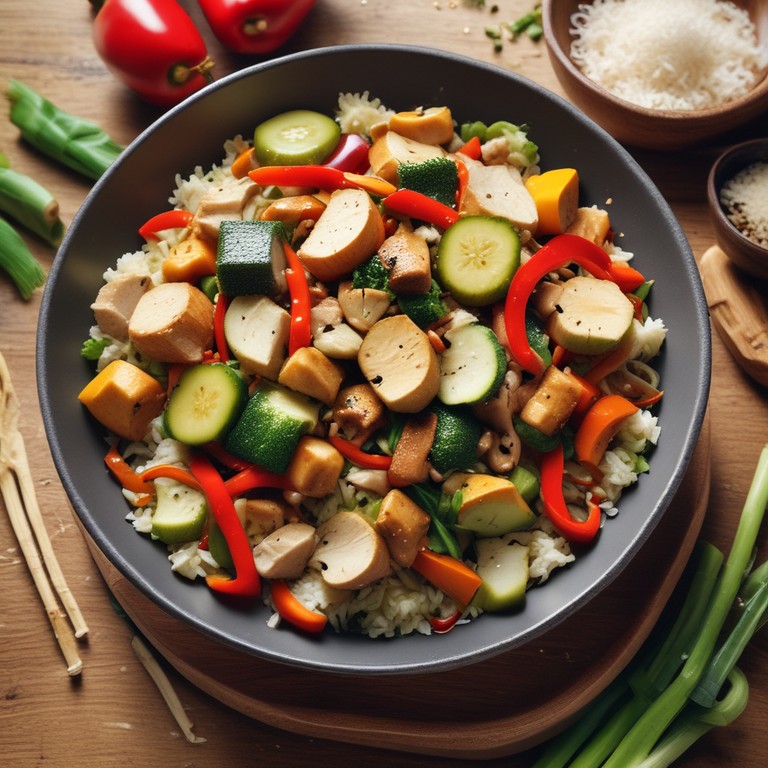 Asiatisches Gemüsepfanne mit Tofu