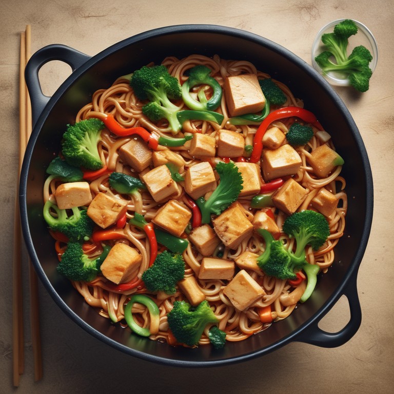 Asiatische Nudelpfanne mit Tofu
