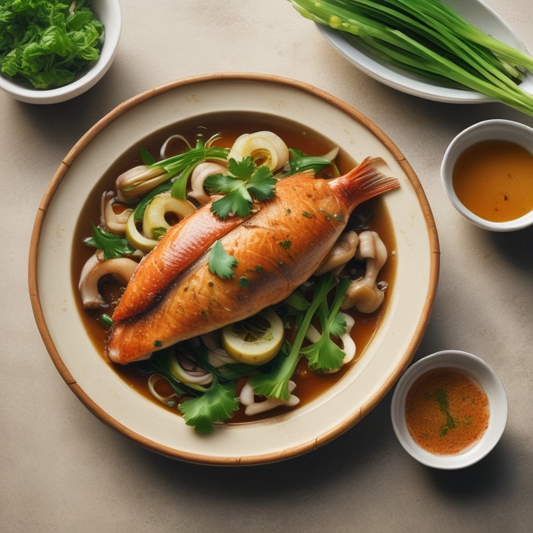 Asiatischer Fisch mit Ingwer und Frühlingszwiebeln