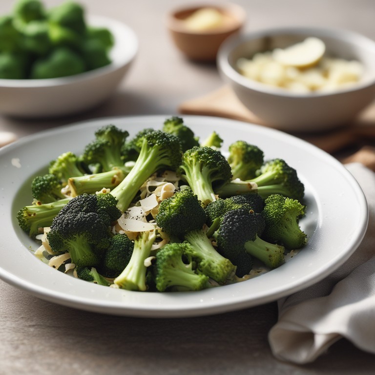 Knuspriger Brokkoli mit Knoblauch und Parmesan