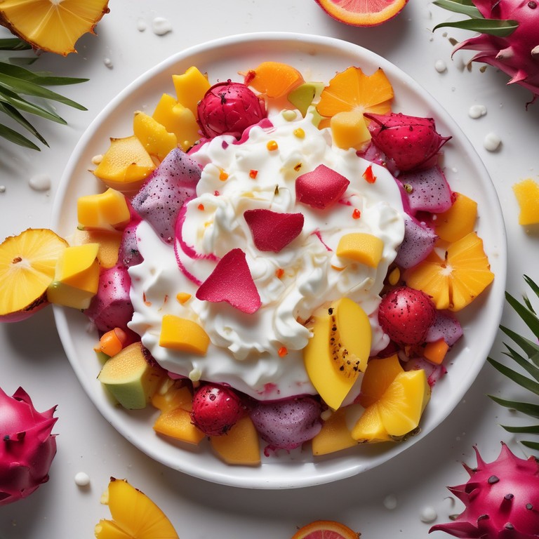 Tropical Fruit Salad with Coconut Milk and Lemon Drizzle