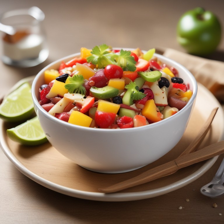 Asiatischer Obstsalat mit Ingwer-Limetten Dressing