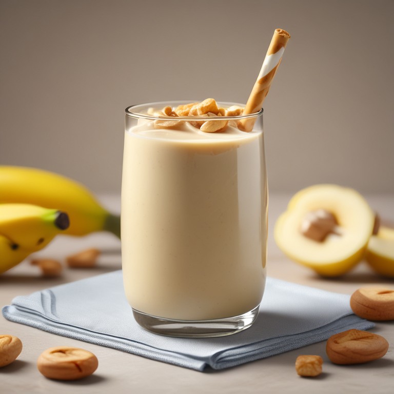 Banana Peanut Butter Smoothie with Almonds and Cashews